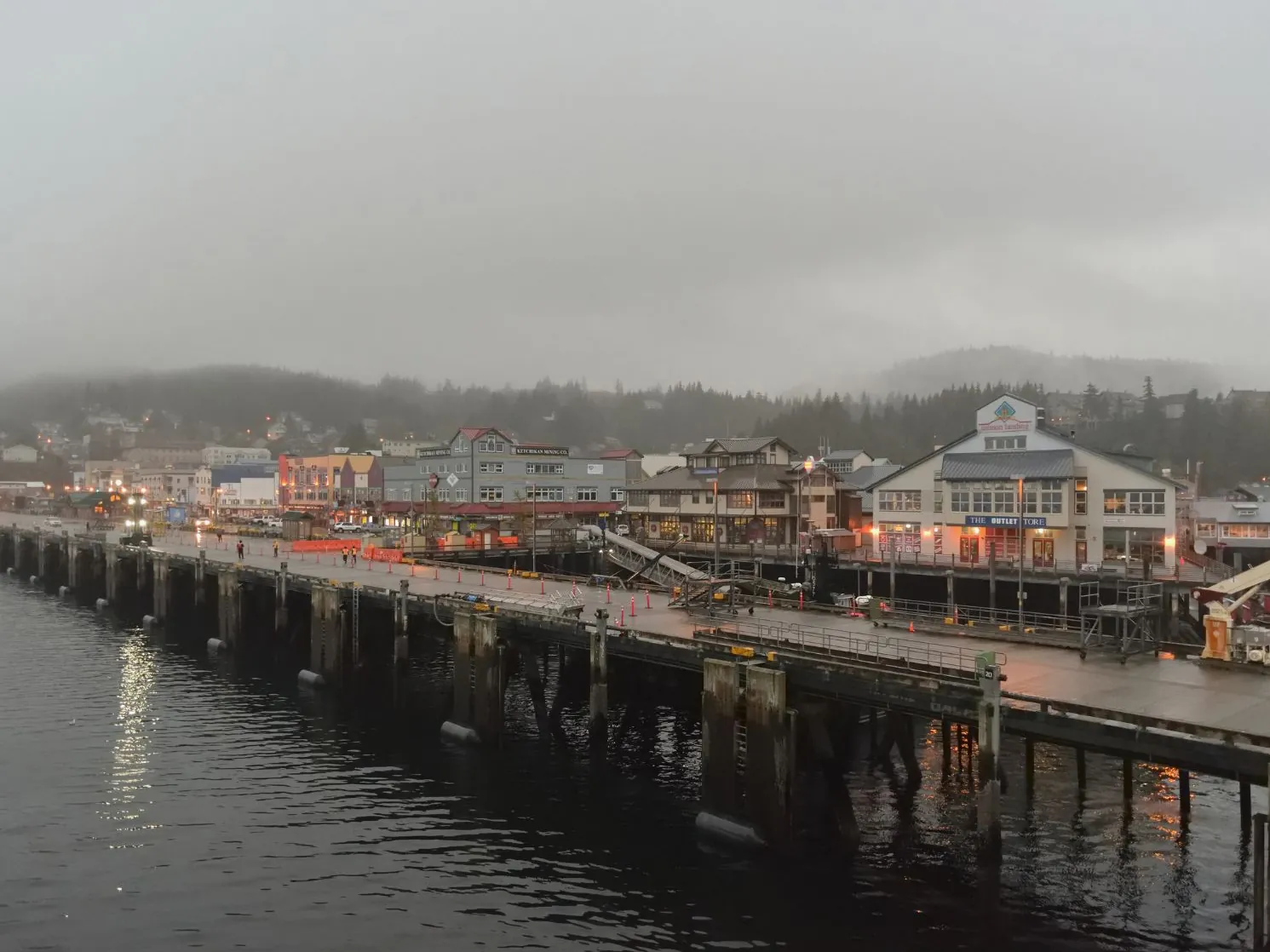 Moody port docks along Alaska's Inside Passage
