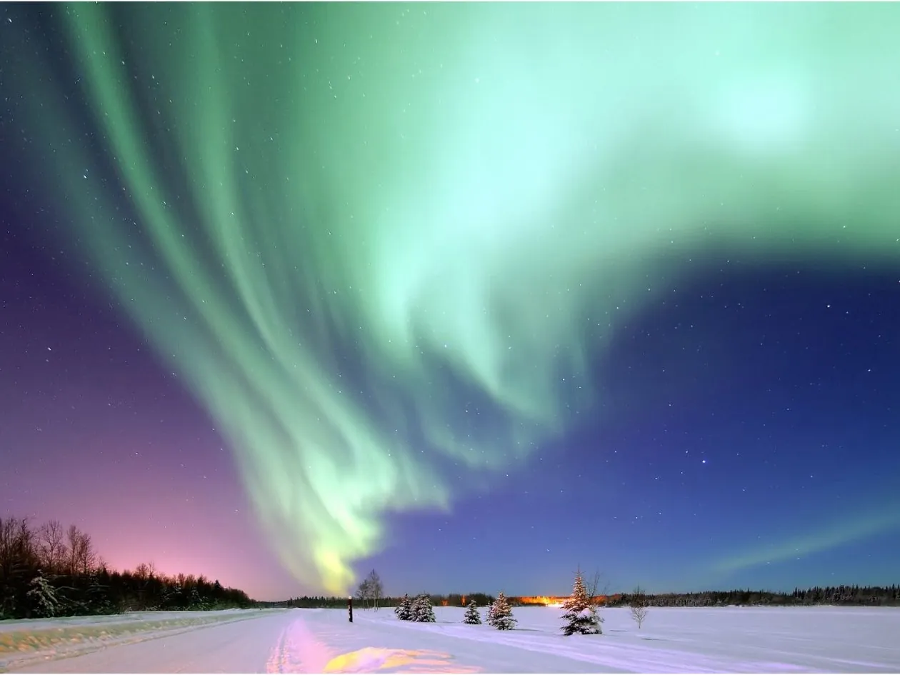Northern lights (aurora) over Alaska