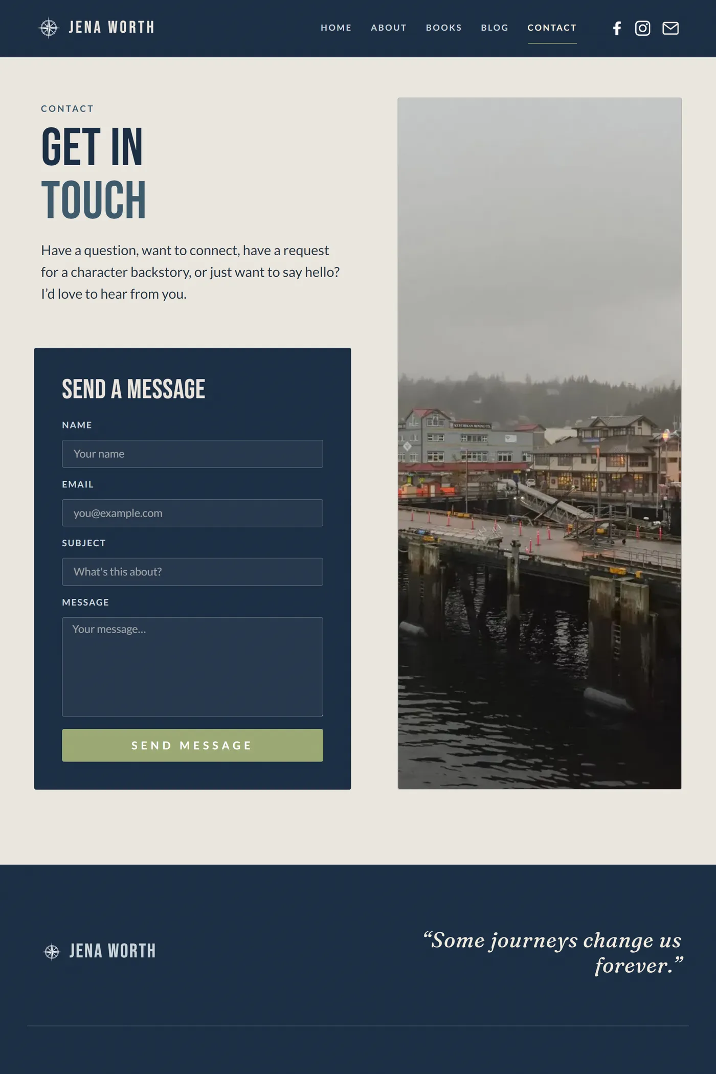Preview of the Contact page on jenaworth.com